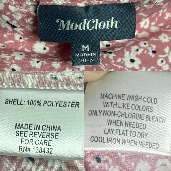 ModCloth Women's Pink & White Floral Straight Skirt With Front Slit Size M - Picture 10 of 11